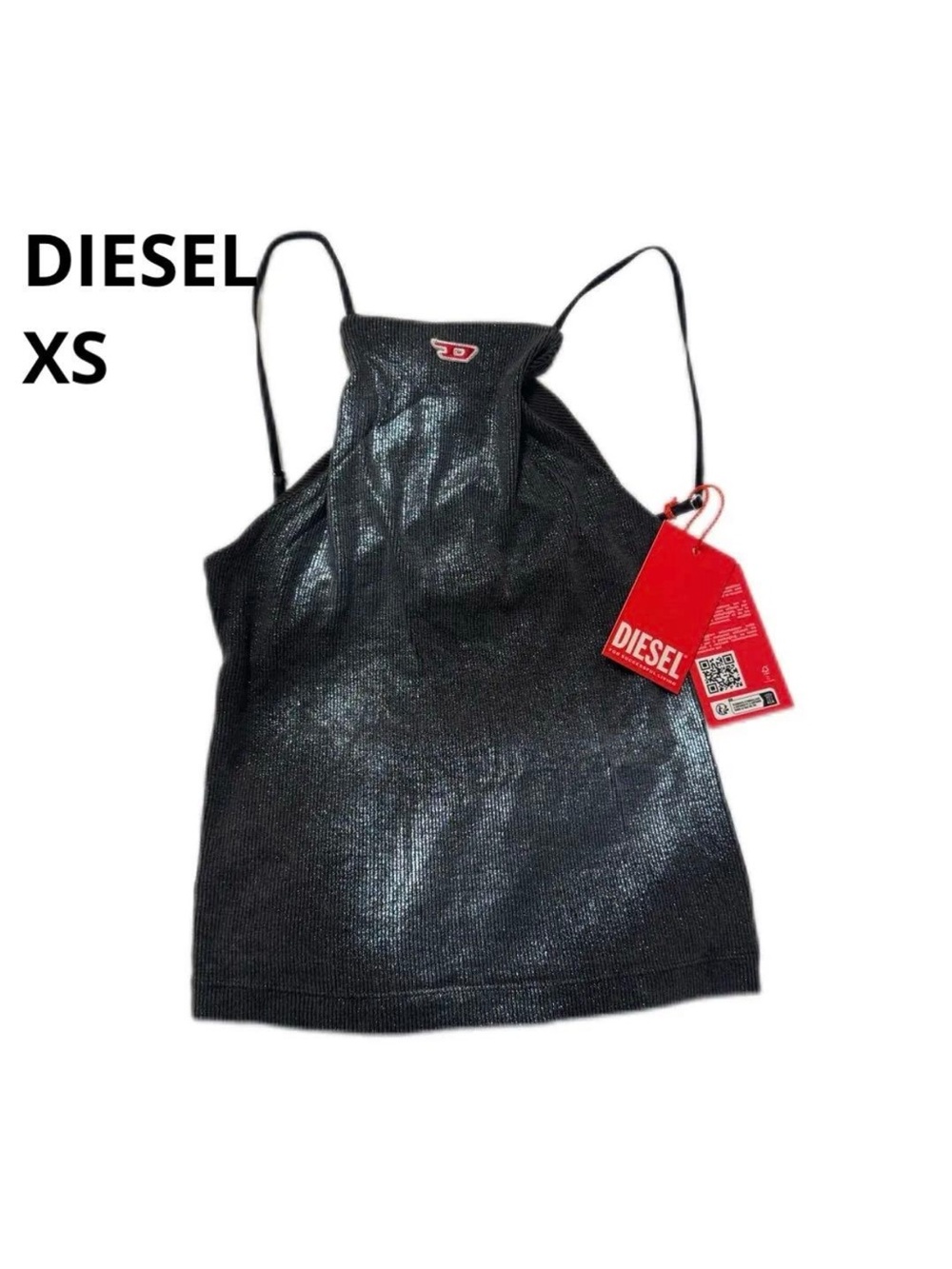 NWT Diesel Black Shimmer Spaghetti-Strap Camisole
